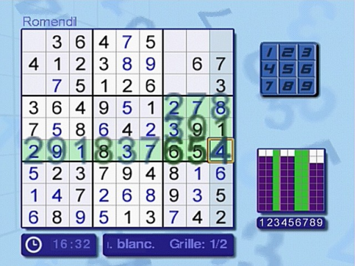 Gameplay screenshot for Carol Vorderman's Sudoku