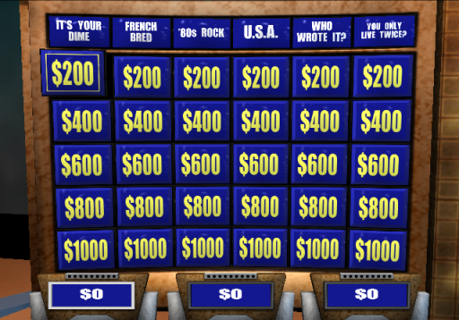 Gameplay screenshot for Jeopardy!