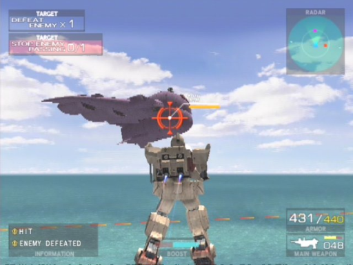 Gameplay screenshot for Mobile Suit Gundam: Federation vs. Zeon