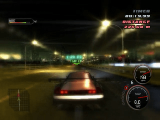 Gameplay screenshot for The Fast and the Furious
