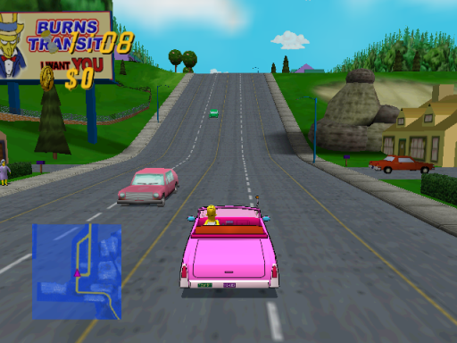 Gameplay screenshot for The Simpsons: Road Rage