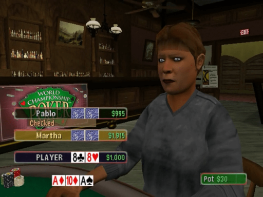 Gameplay screenshot for World Championship Poker featuring Howard Lederer - All In